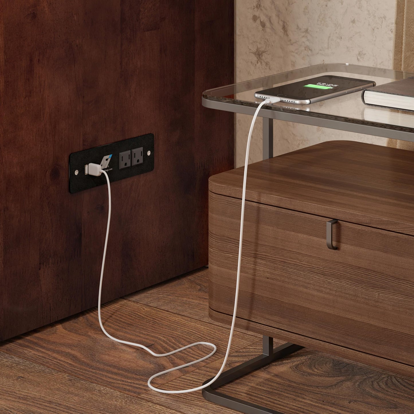 AFI Deerfield Murphy Bed Chest with Charging Station