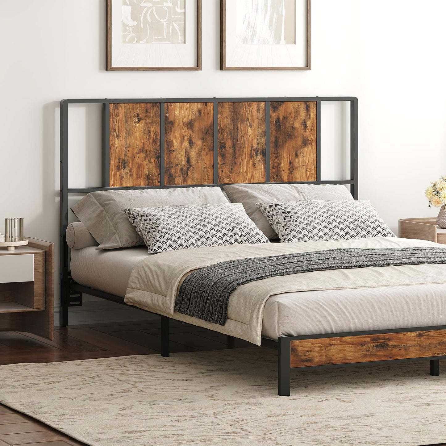 Metal Twin Size Headboard – Black