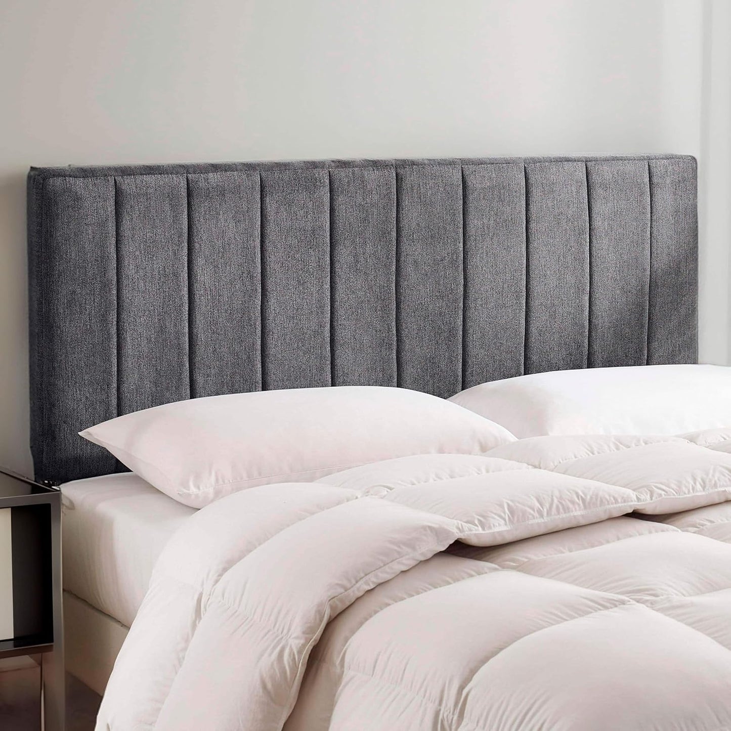 Upholstered King Wall Mounted Headboard – Grey