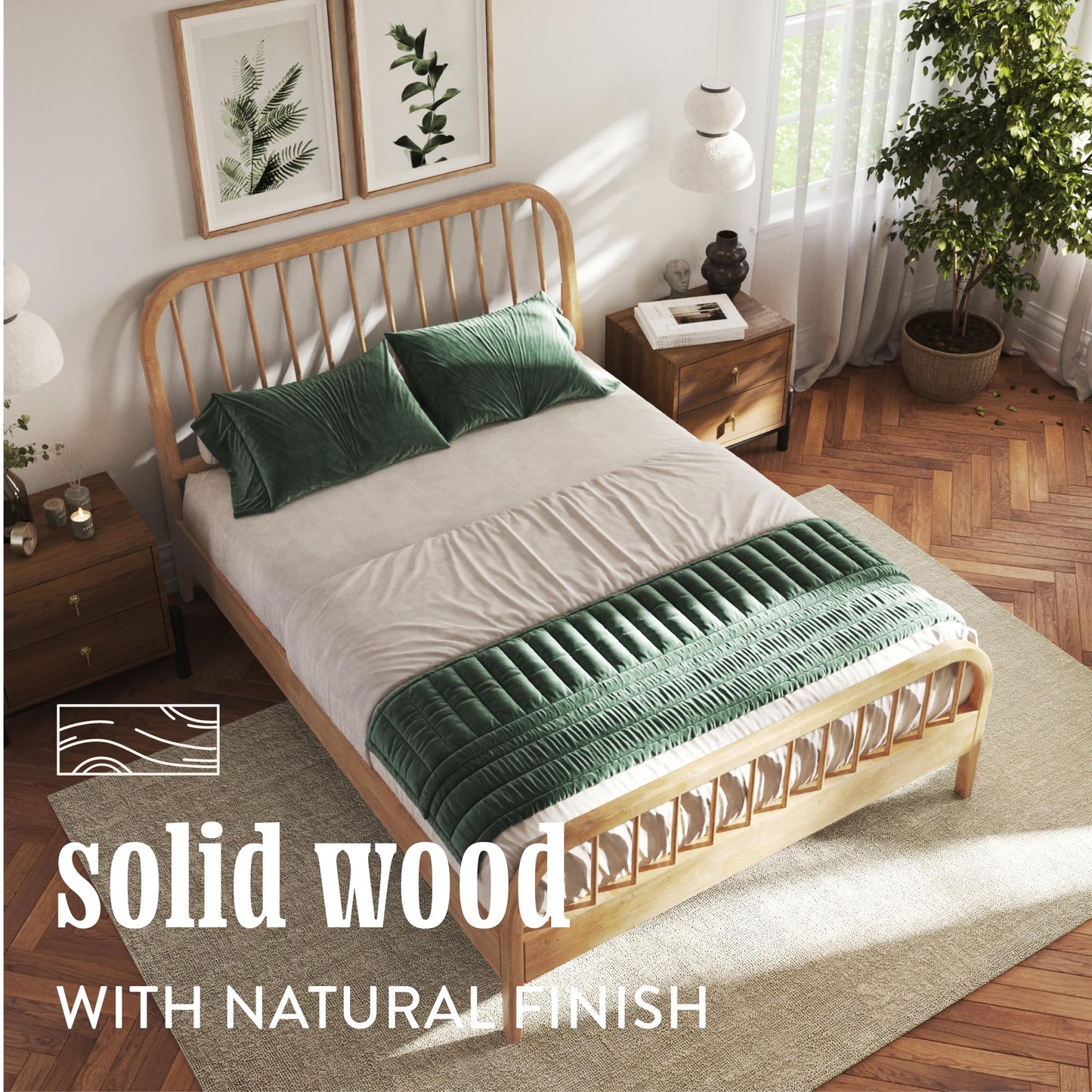 DG Casa Wesley King Wood Platform Bed – Natural Finish