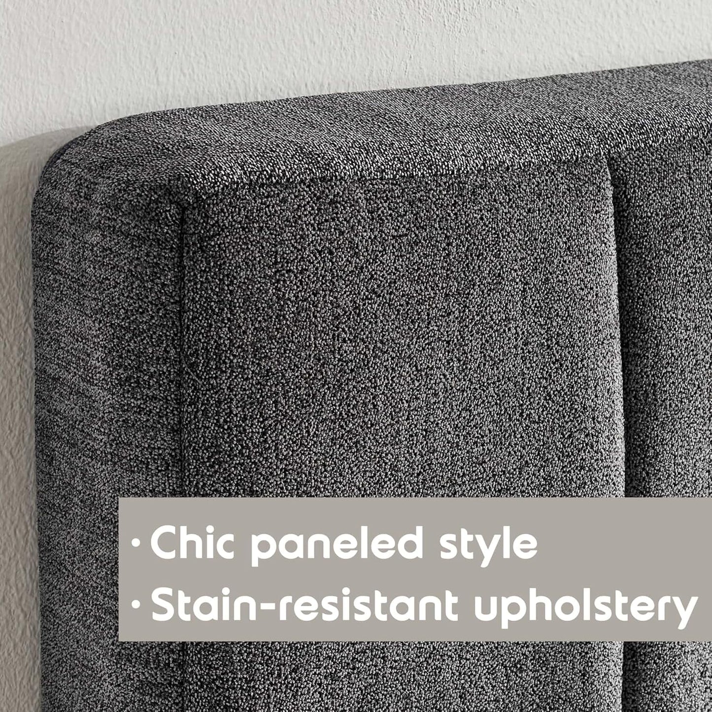 Upholstered King Wall Mounted Headboard – Grey