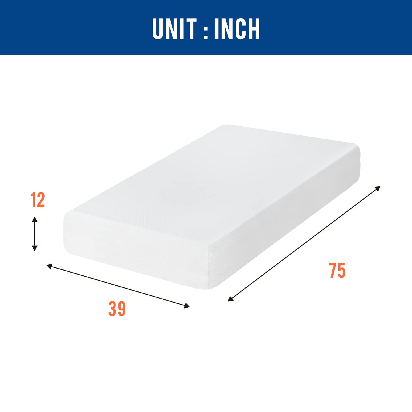 FDW 5" Twin Gel Foam Mattress