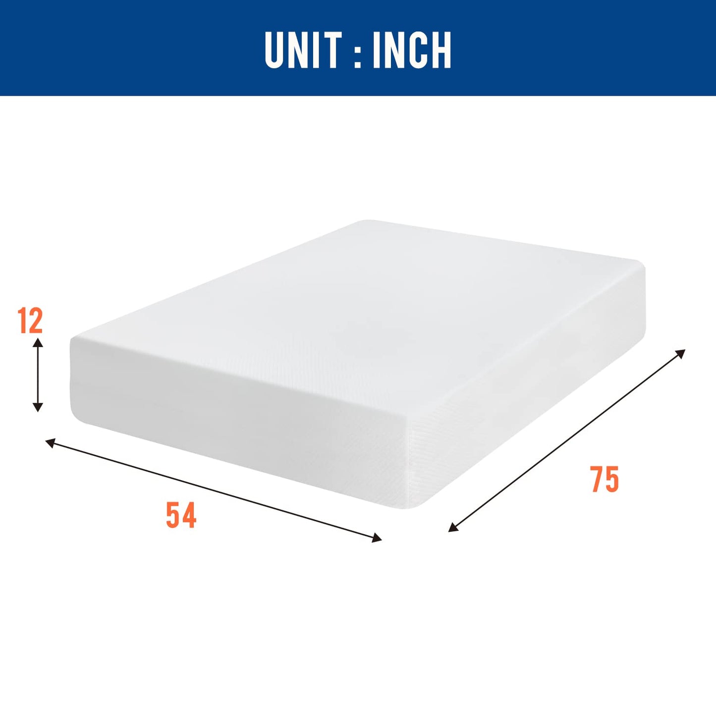 FDW 5" Twin Gel Foam Mattress
