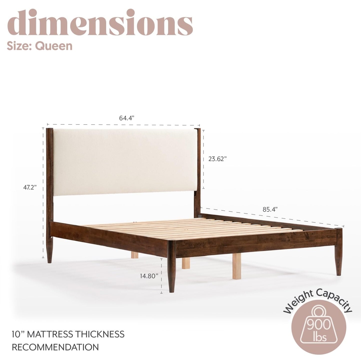 DG Casa Reign Mid-Century Queen Platform Bed