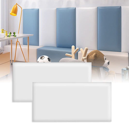 3D Upholstered Wall Panels, Pack of 2 (White)