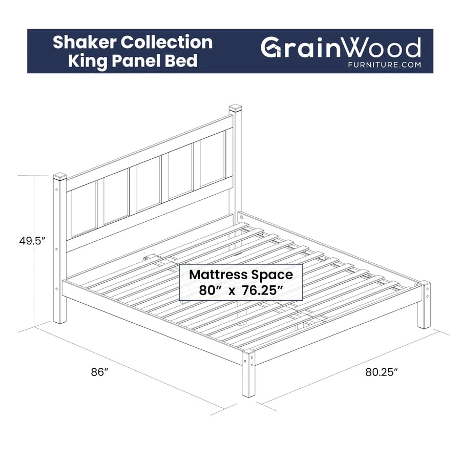 Grain Wood Shaker Queen Bed (Cherry)
