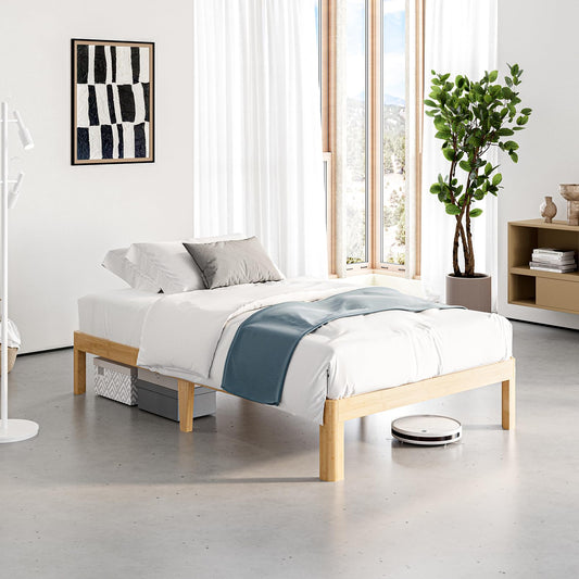 14" Bamboo Wood Twin Platform Bed Frame