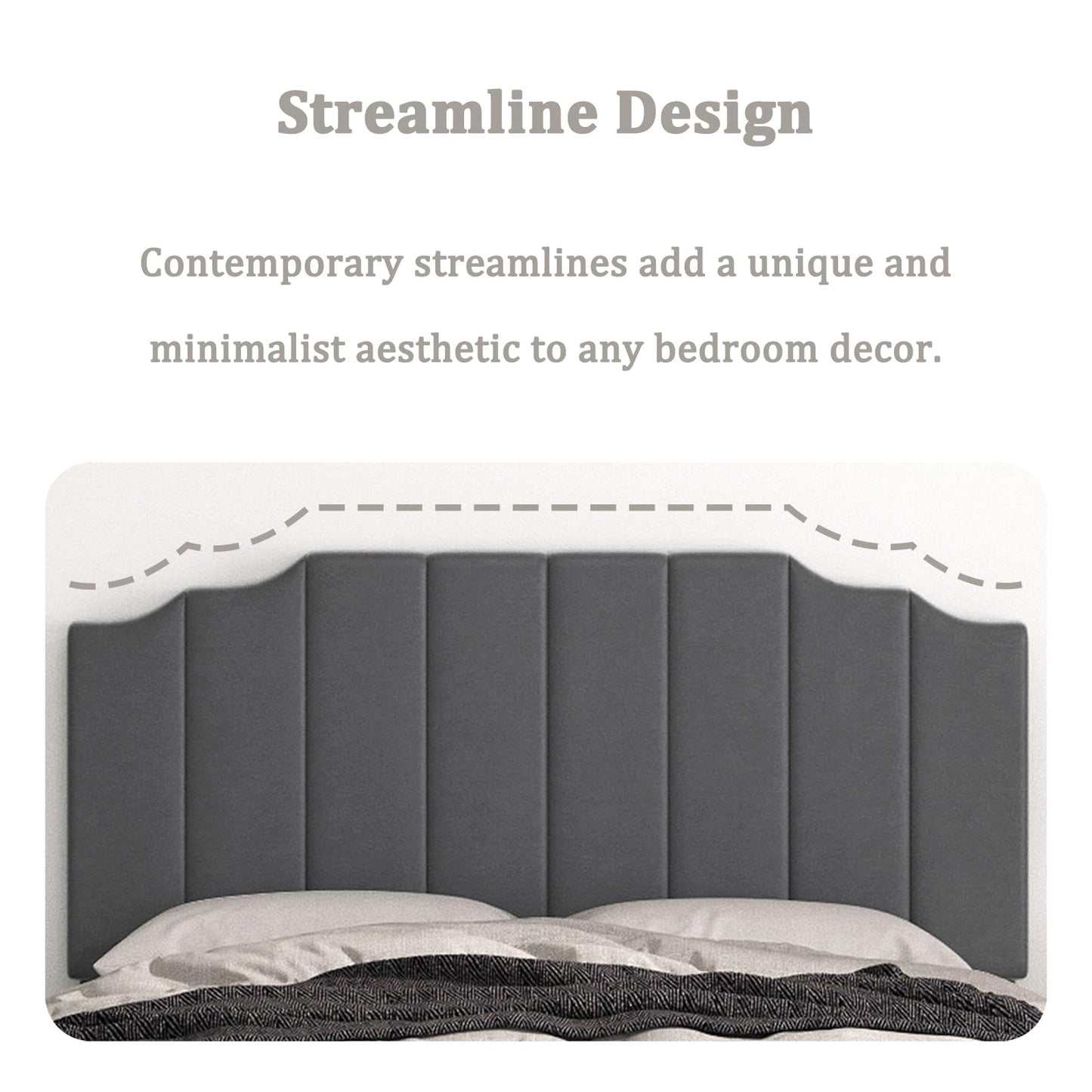 Velvet Wall Mounted Queen Headboard – Black