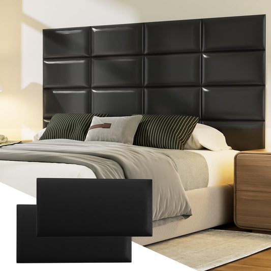 4pc Grey Headboard Wall Panels