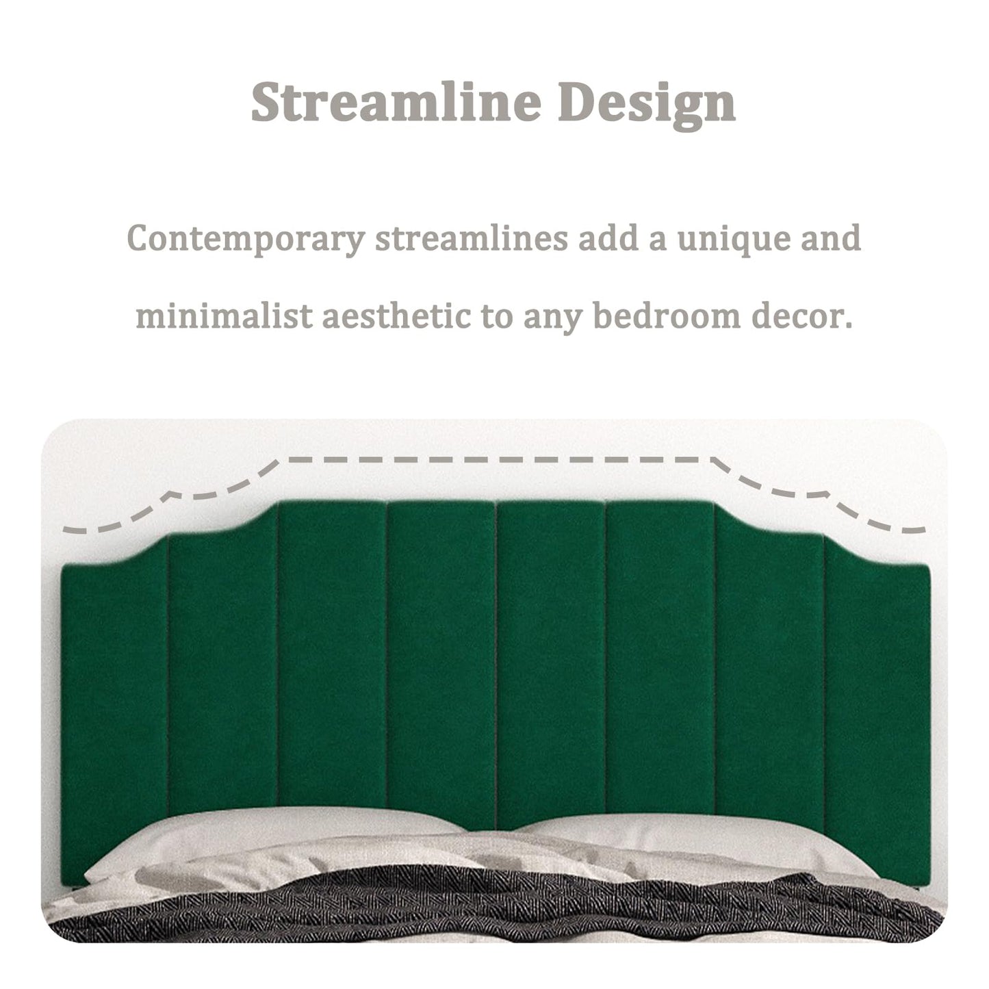 Velvet Wall Mounted Queen Headboard – Black