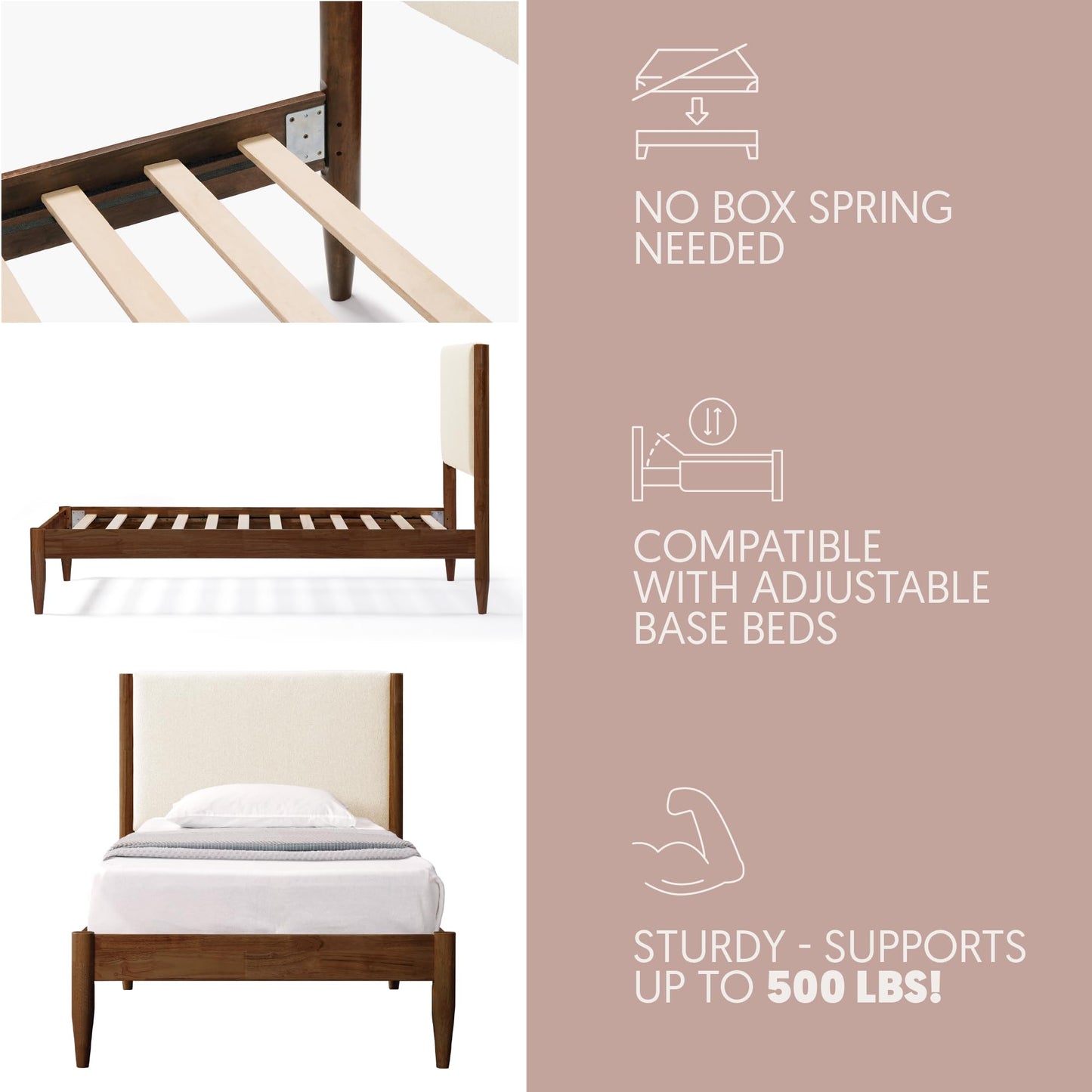 DG Casa Reign Mid-Century Queen Platform Bed