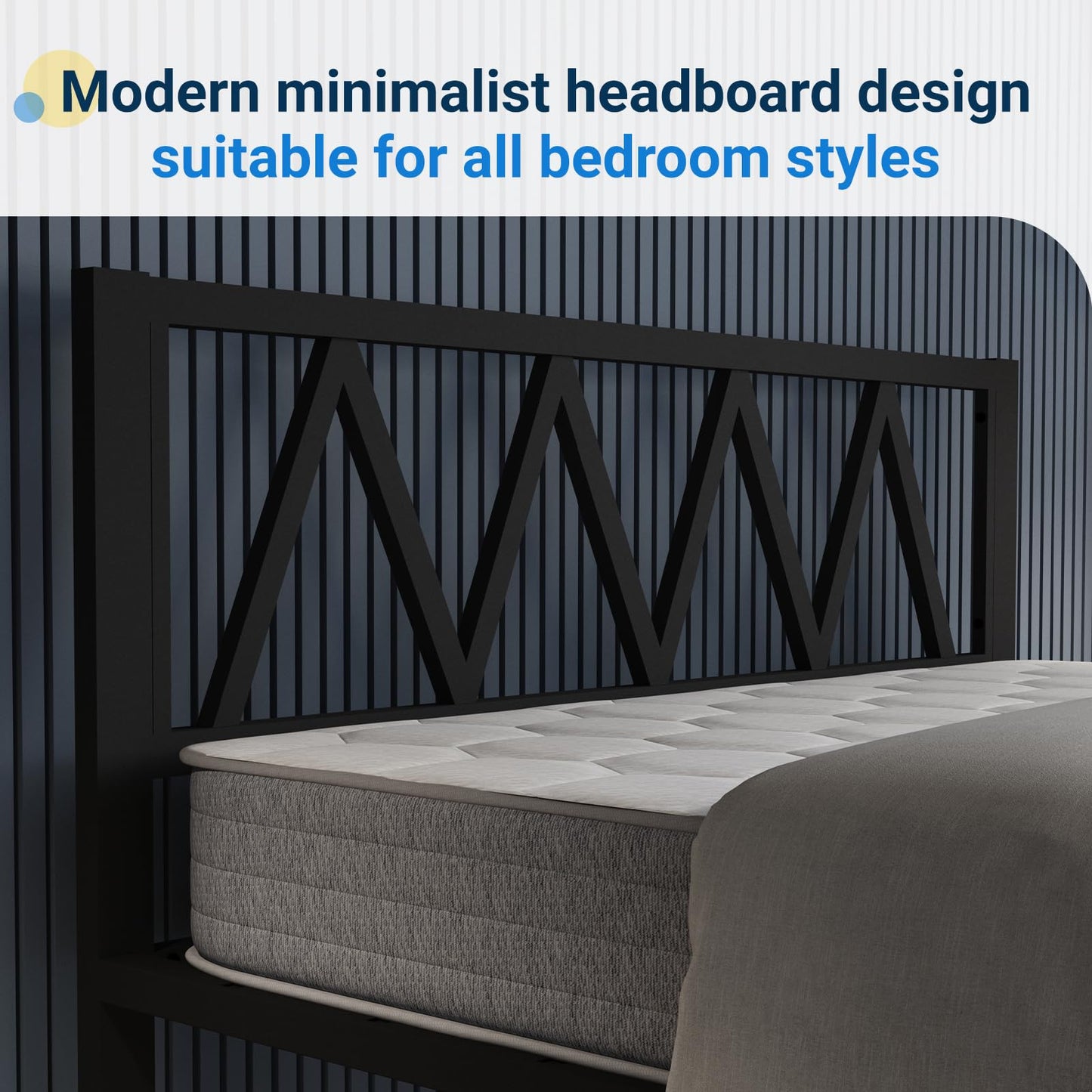 Avenco 14" Twin Metal Bed Frame with Headboard