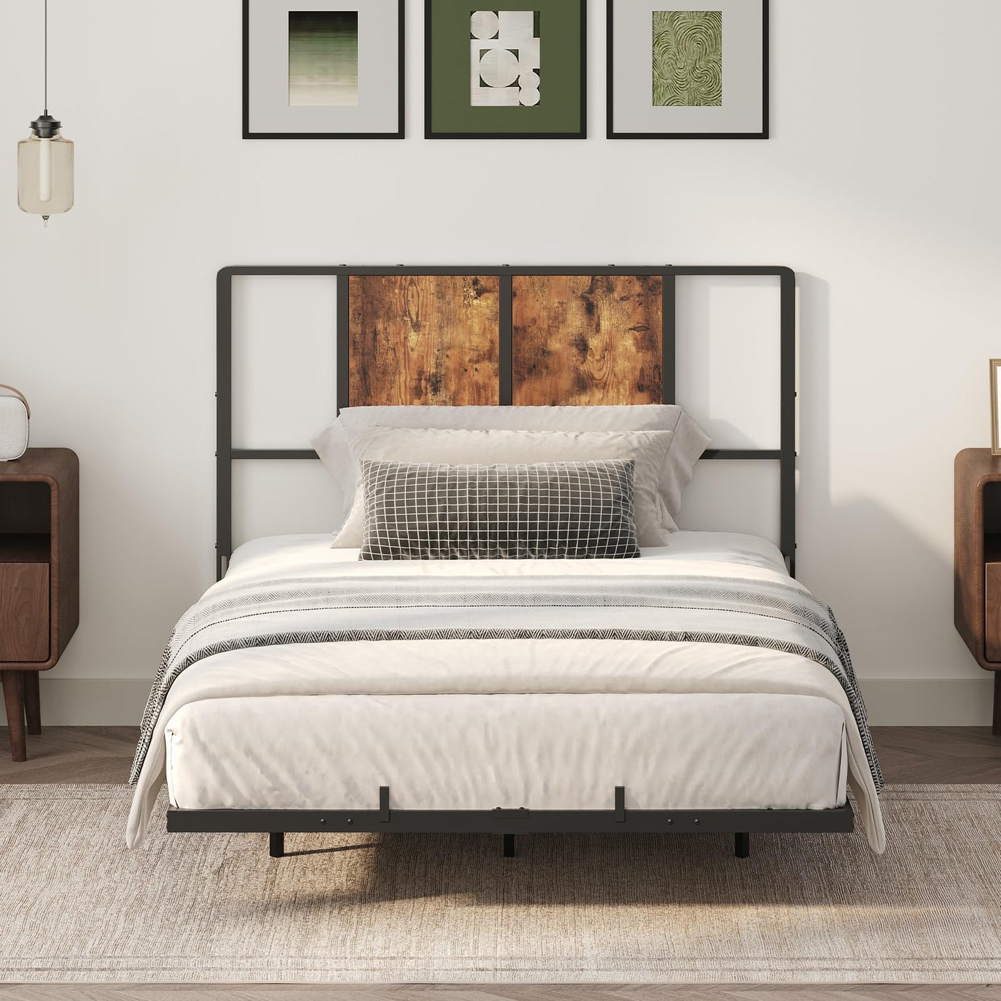 Metal Twin Size Headboard – Black