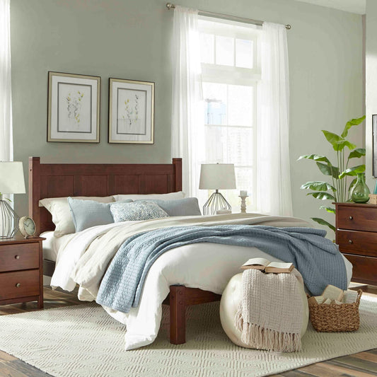 Grain Wood Shaker Queen Bed (Cherry)