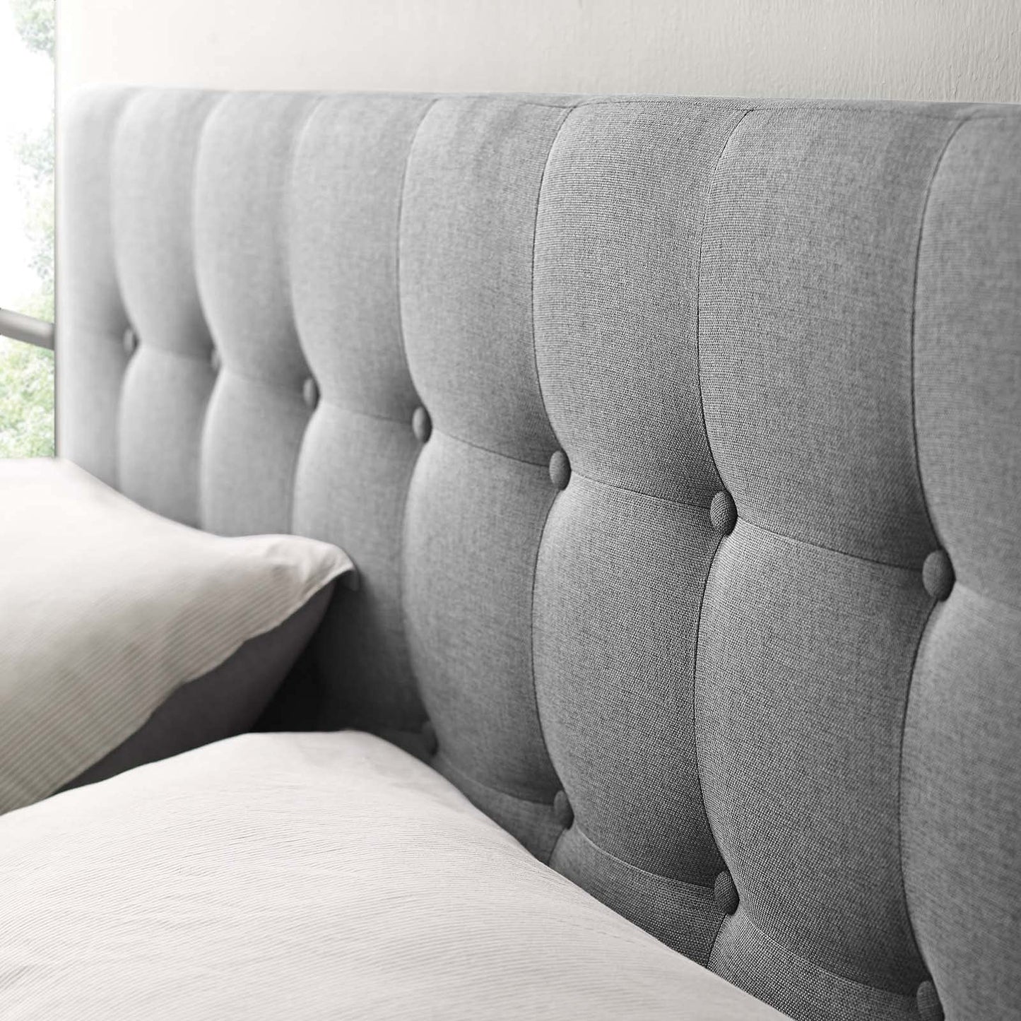 Modway Emily Tufted Button Linen Fabric Upholstered