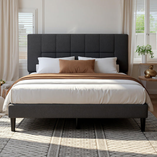 Pipishell Queen Upholstered Platform Bed Frame