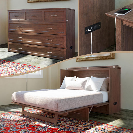 AFI Deerfield Murphy Bed Chest with Charging Station