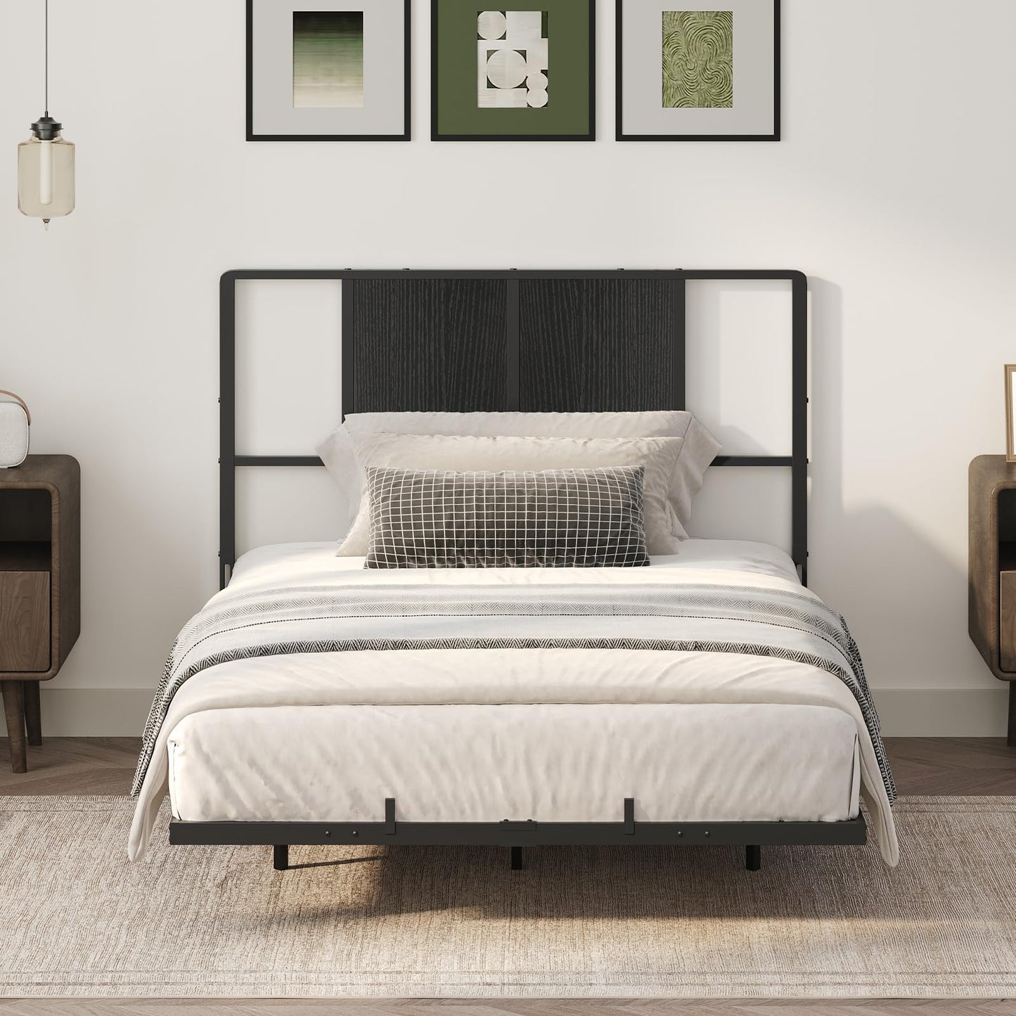 Metal Twin Size Headboard – Black