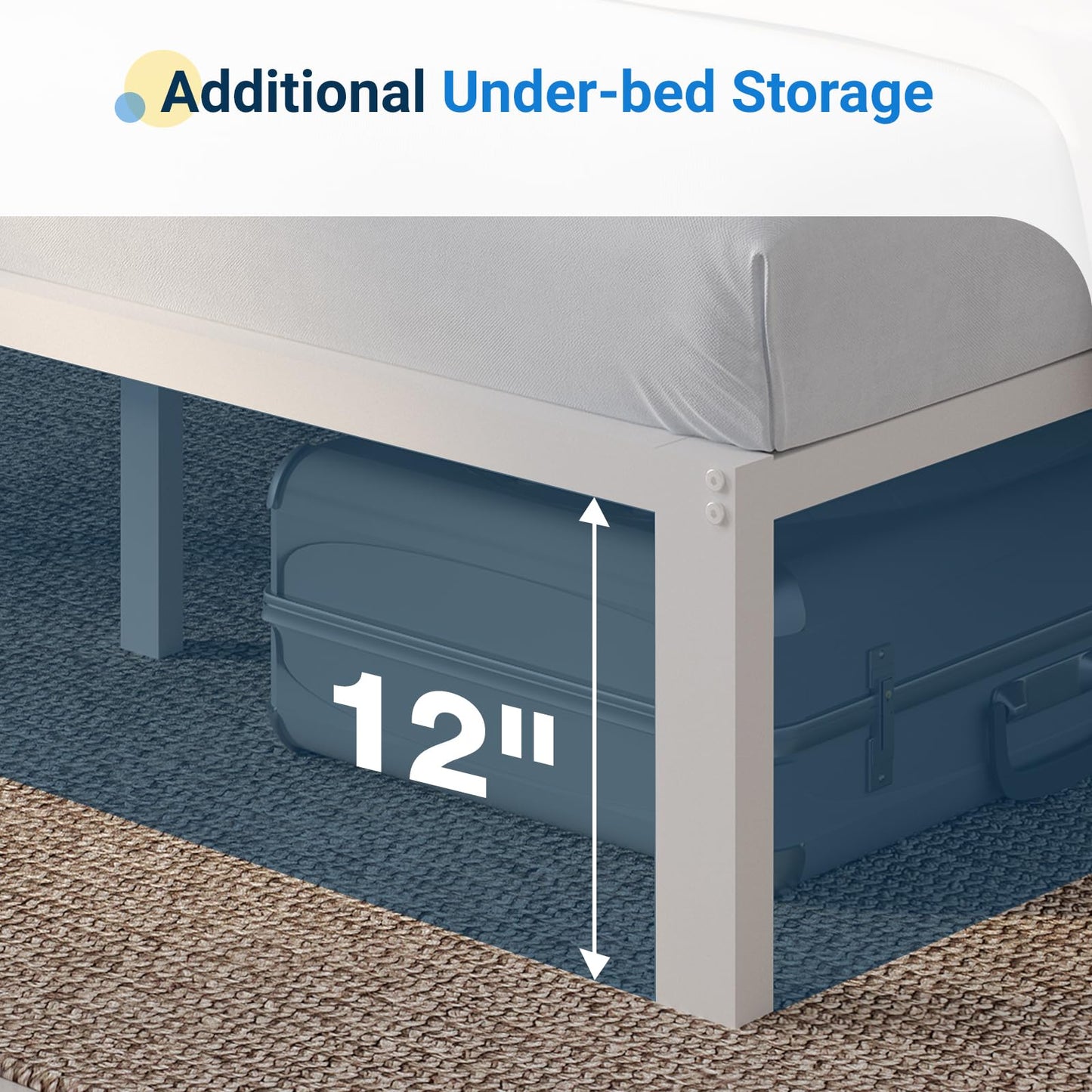 Avenco 14" Twin Metal Bed Frame with Headboard