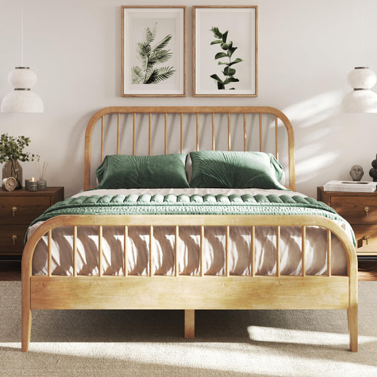 DG Casa Wesley King Wood Platform Bed – Natural Finish